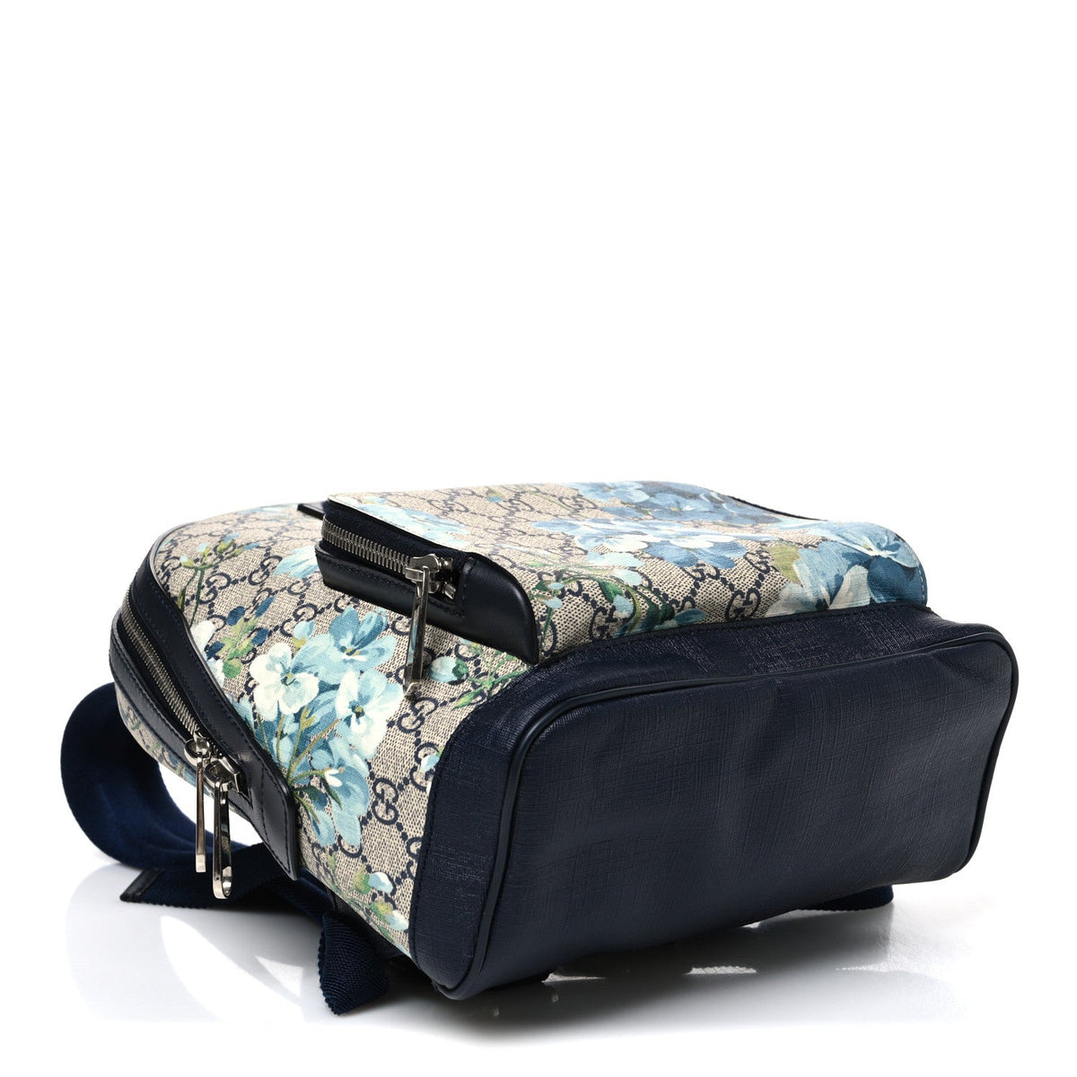 GG Supreme Monogram Blooms Small Day Backpack Blue