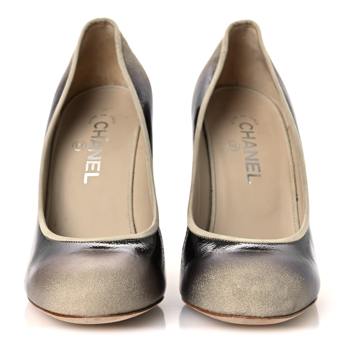 Patent Ombre Pumps 40 Beige Black