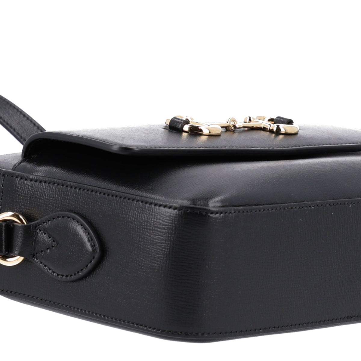 Textured Calfskin Small Horsebit 1955 Shoulder Bag Black