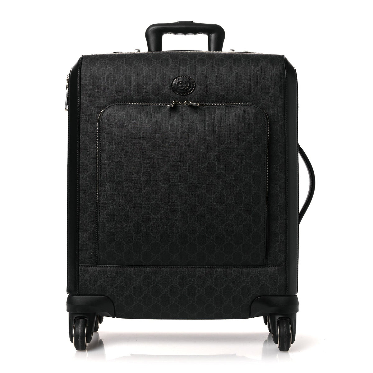GG Supreme Monogram Four Wheel Suitcase Black Grey