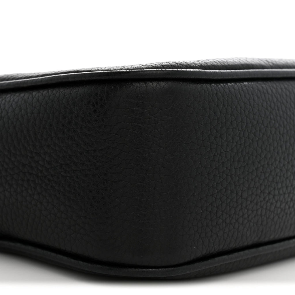 Pebbled Calfskin Small Soho Disco Bag Black