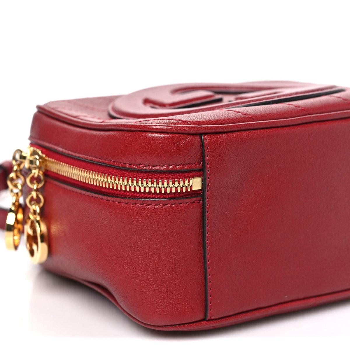 Sakai Be Green Calfskin Diagonal Stitched Blondie Top Handle Bag Rosso