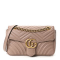 Calfskin Matelasse Small GG Marmont Shoulder Bag Porcelain Rose