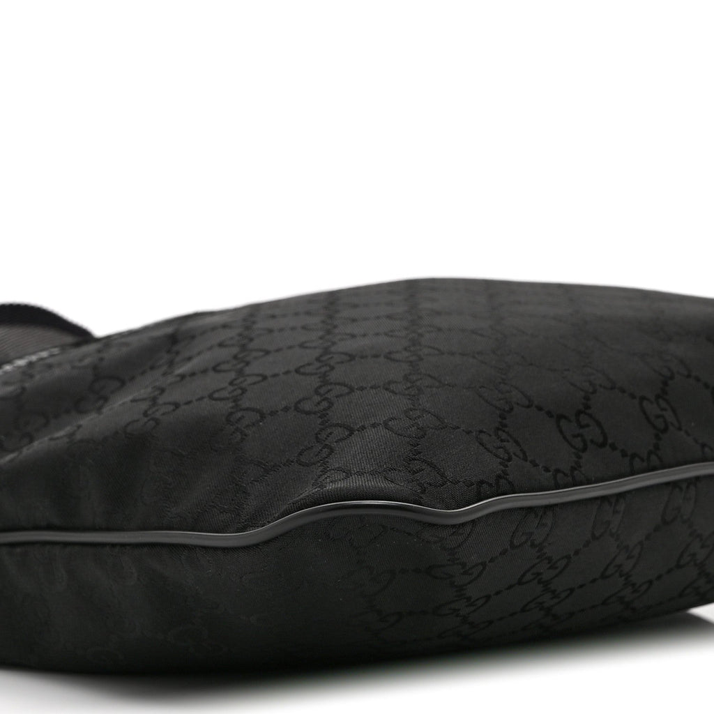 Nylon Monogram Medium Flat Messenger Bag Black