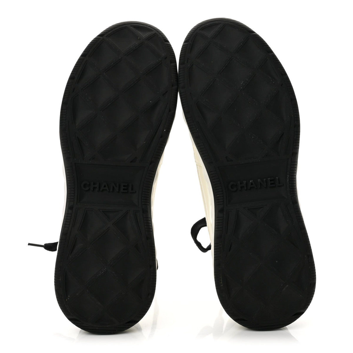 Velvet Calfskin Mixed Fibers CC Sneakers 37.5 Ivory Black