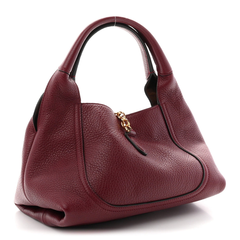 Grained Calfskin Softbit Medium Shoulder Bag Rosso Ancora