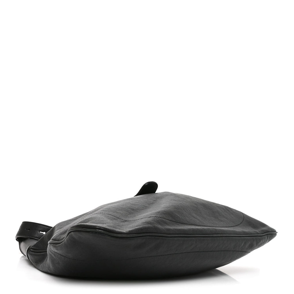 Goatskin Monochrome Large Aphrodite Shoulder Bag Black