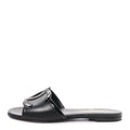 Lambskin CC Cutout Sandal Mules 37.5 Beige Black