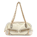 Goatskin Small Capri Bowler White Gold