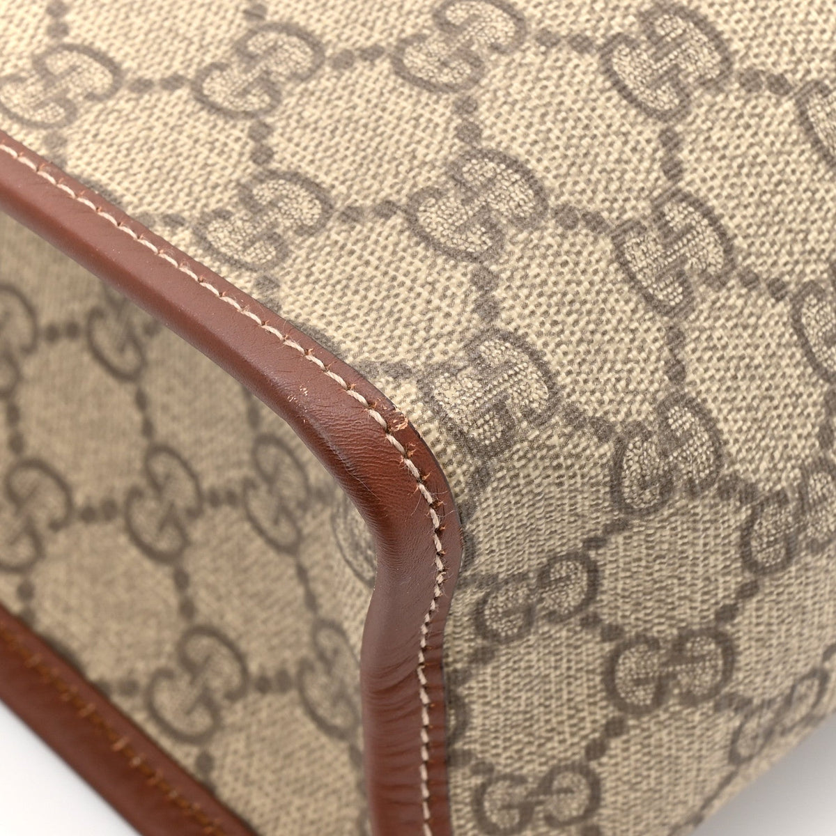 GG Plus Monogram Small Signature Web Loop Vertical Tote Light Brown