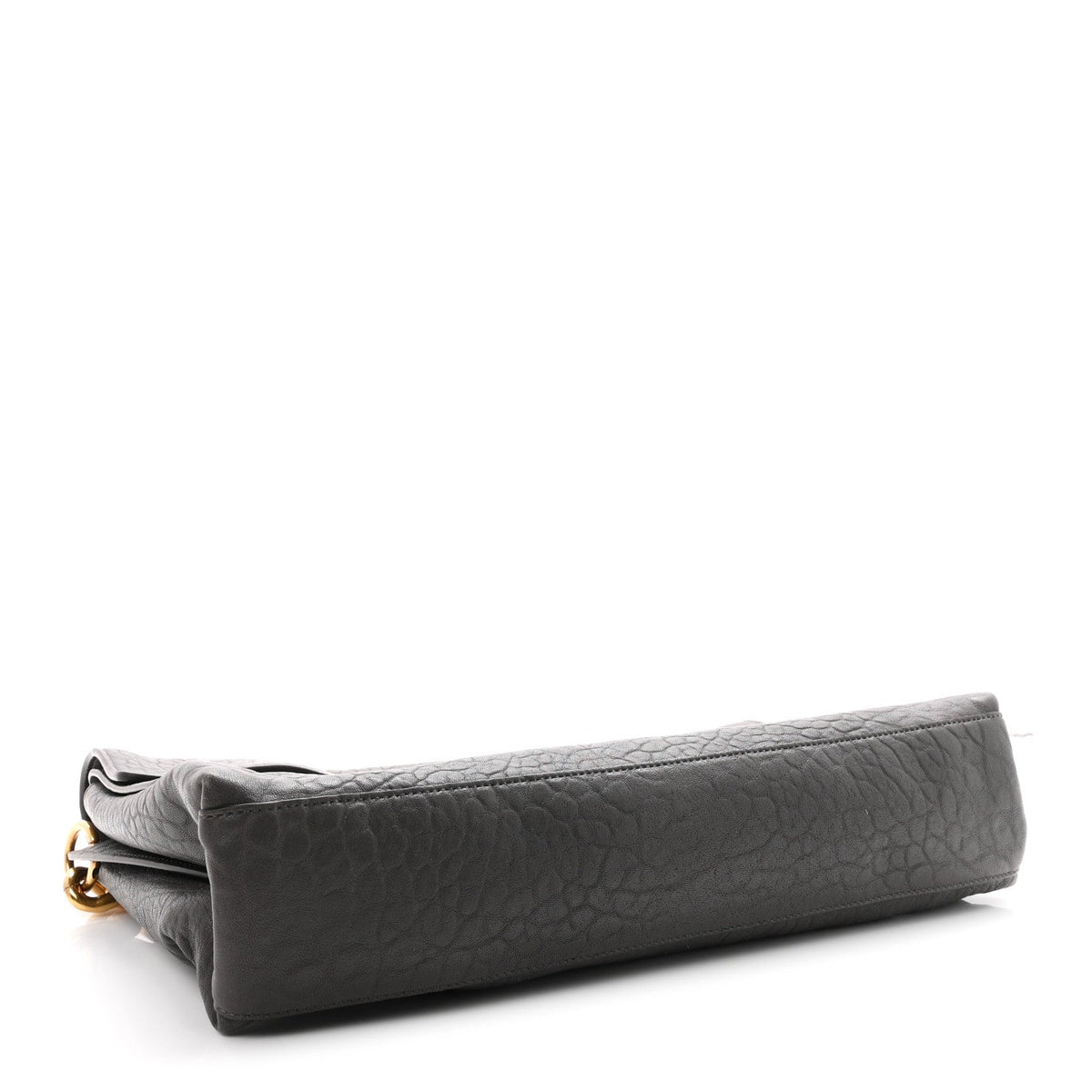 Grained Lambskin Large Chain Shoulder Bag Grey