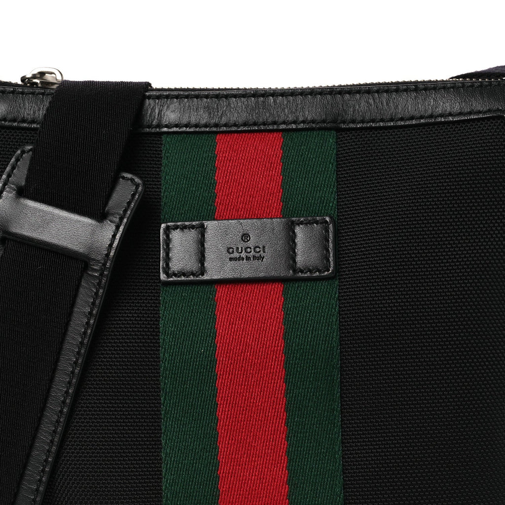 Techno Canvas Web Messenger Bag Black