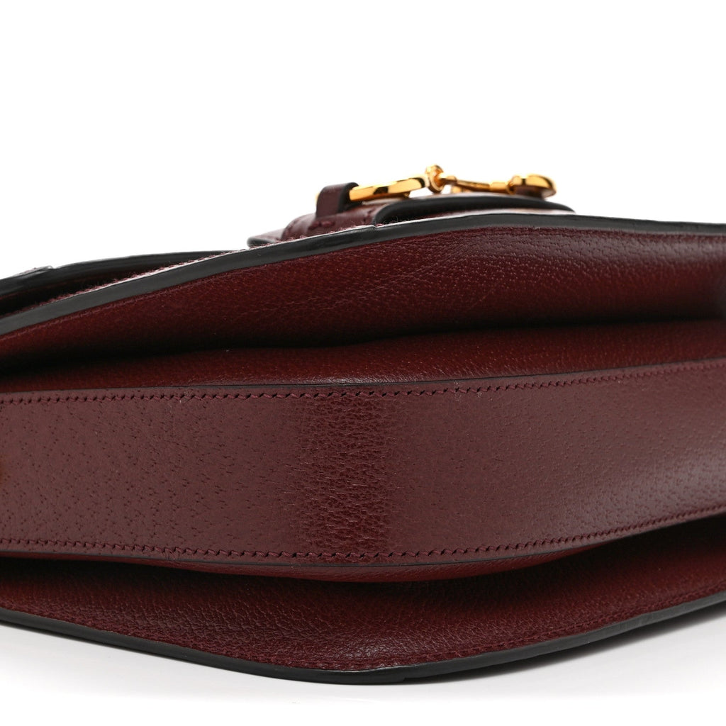 Monogram Textured Dollar Calfskin Horsebit 1955 Shoulder Bag Sahara Rubino Chardonnay