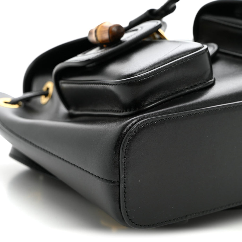 Calfskin Bamboo Backpack Black