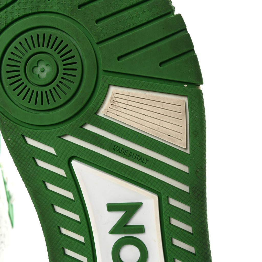 Calfskin Monogram Mens LV Trainer Sneakers 8 Green