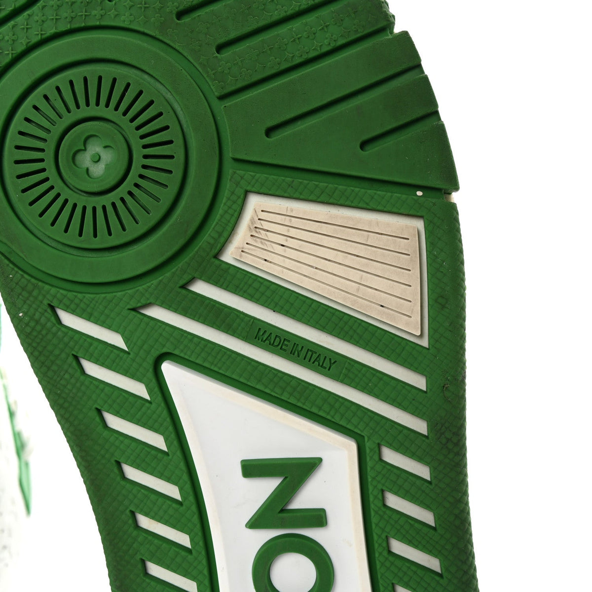 Calfskin Monogram Mens LV Trainer Sneakers 8 Green