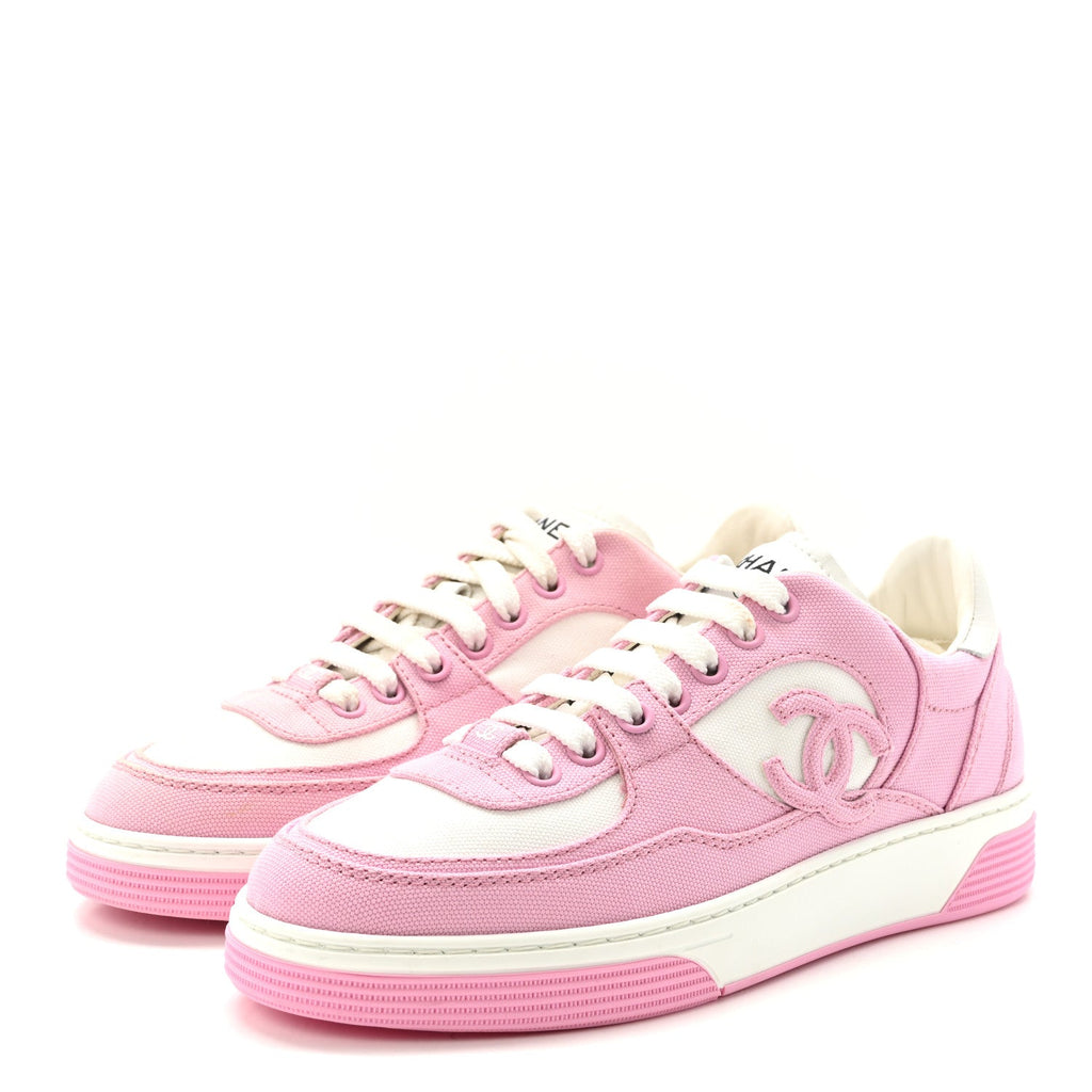 Cotton Sneakers 36 Pink White