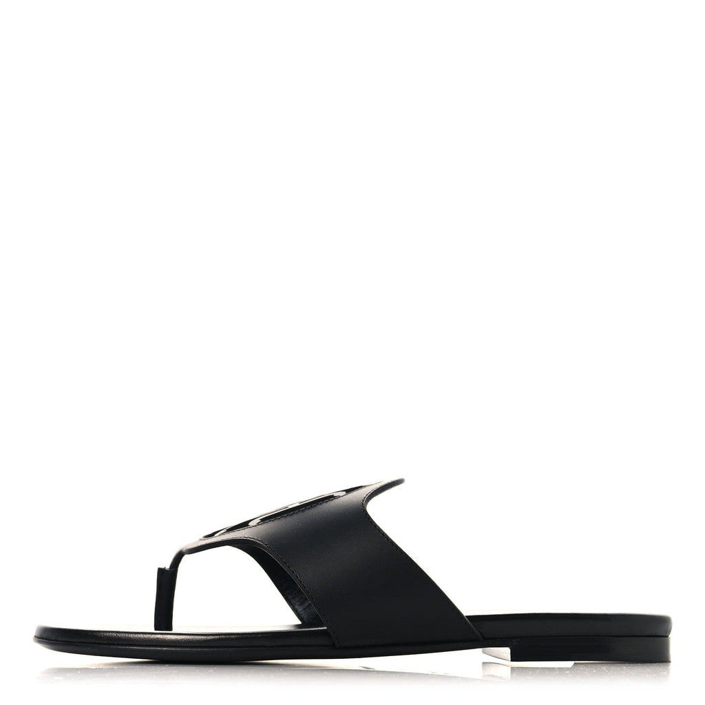 Calfskin Womens Mage Sandals 38 Black