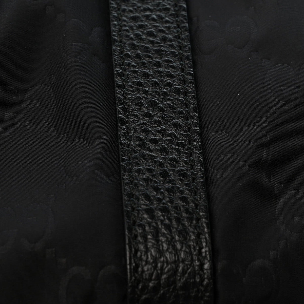 Nylon Monogram Double Buckle Flap Messenger Bag Black