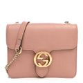 Dollar Calfskin Small Interlocking G Shoulder Bag Soft Pink