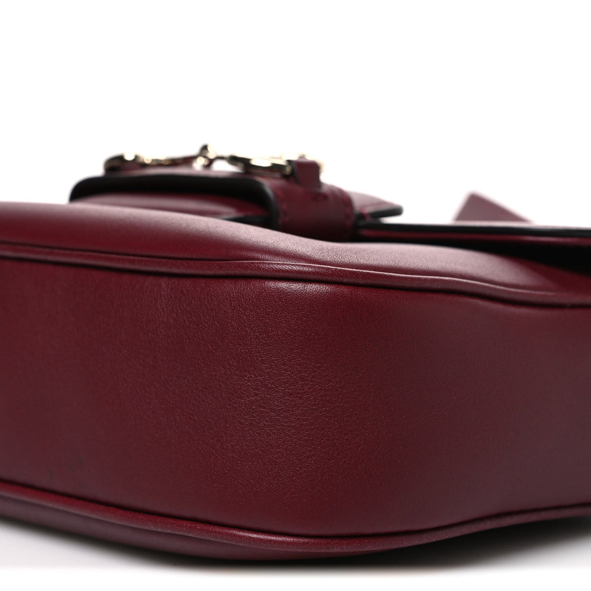 Arabella Calfskin Horsebit 1955 Soft Small Shoulder Bag Rosso Ancora