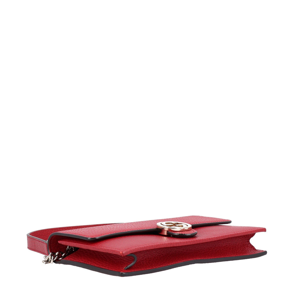 Dollar Calfskin Interlocking G Chain Wallet Red
