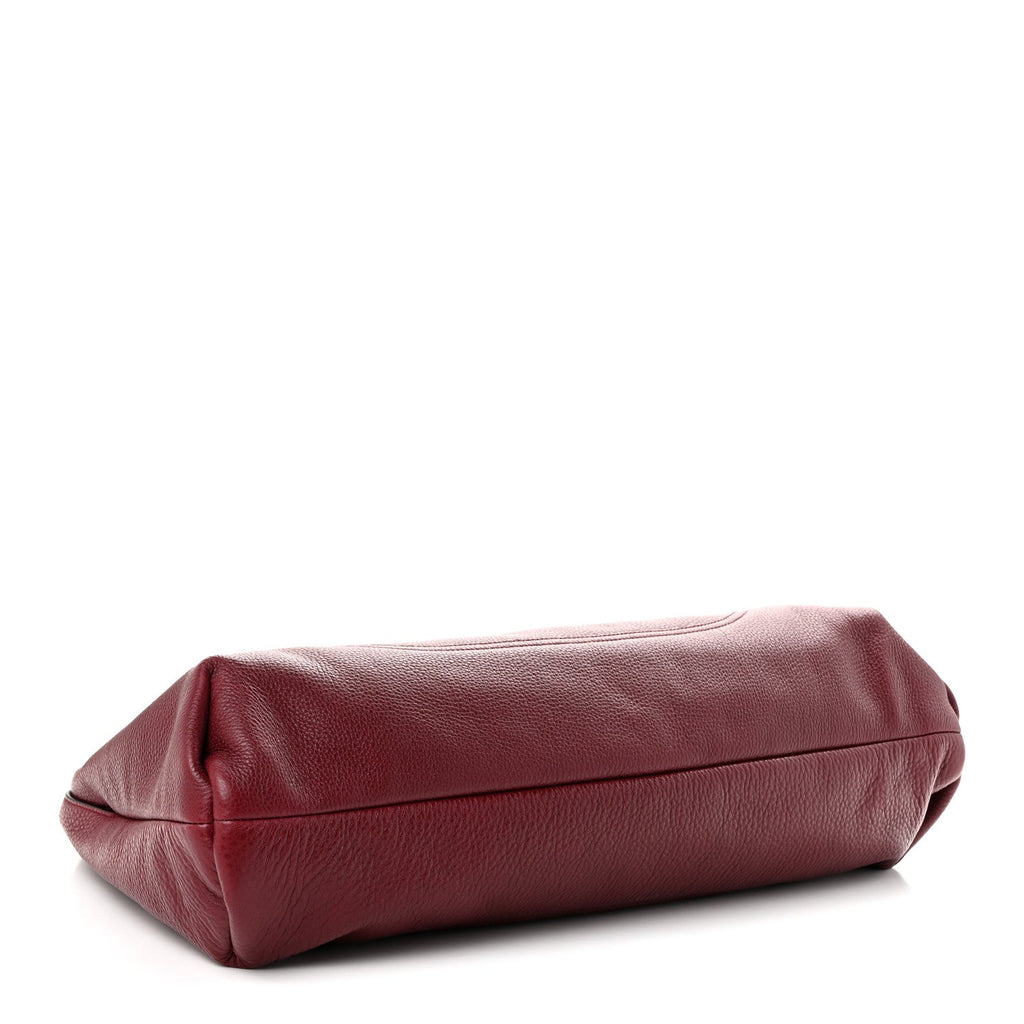 Grained Calfskin Softbit Maxi Shoulder Bag Rosso Ancora Red