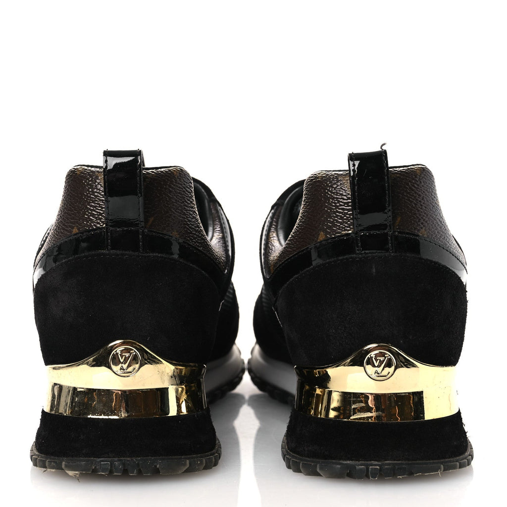 Suede Monogram Run Away Sneakers 36.5 Black