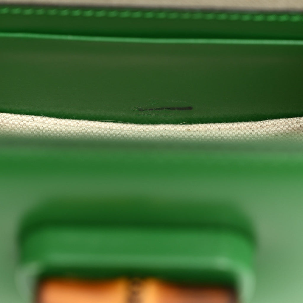Boarded Dyana Lux Calfskin Web Mini Bamboo 1947 Top Handle Bag Spring Green