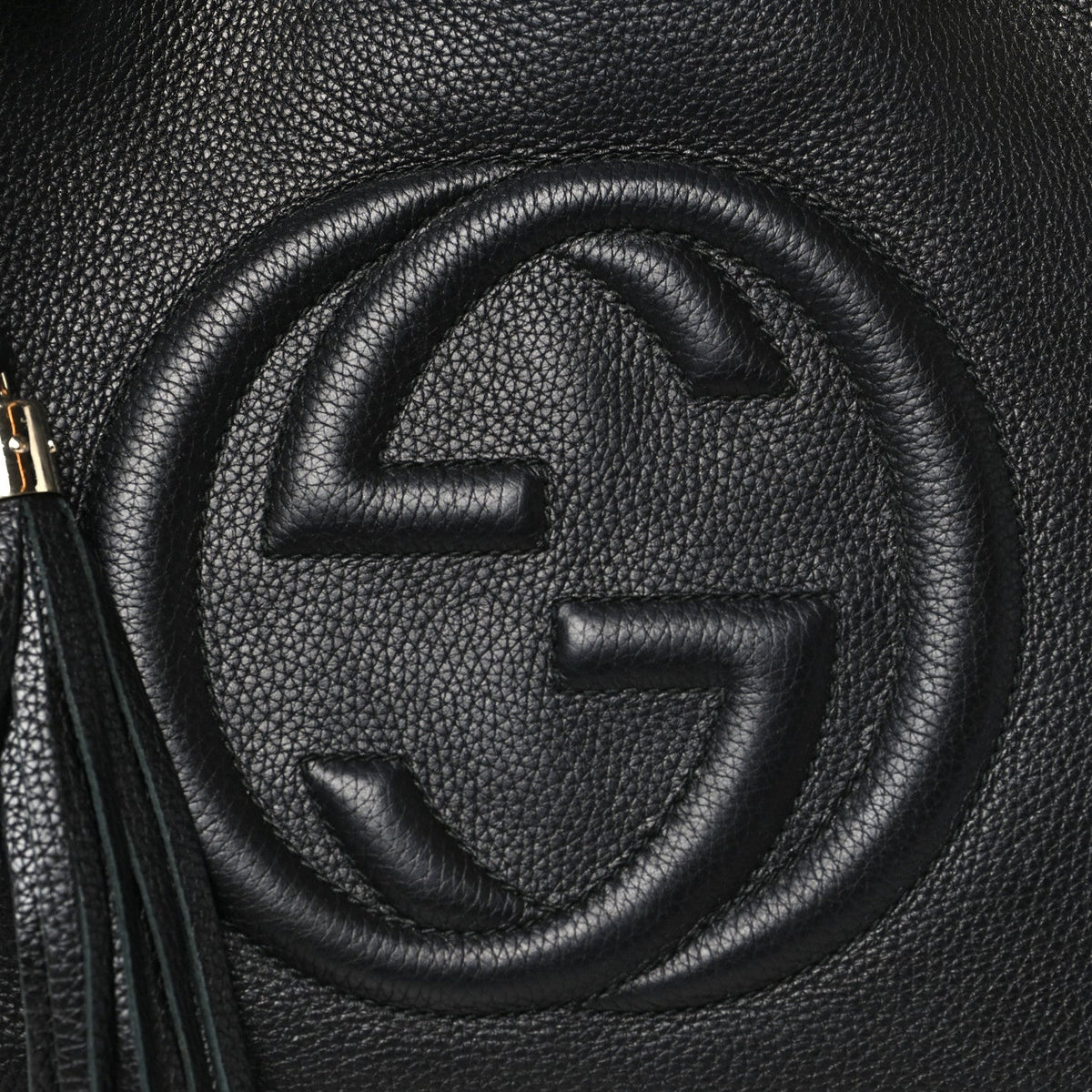 Pebbled Calfskin Medium Soho Chain Shoulder Bag Black