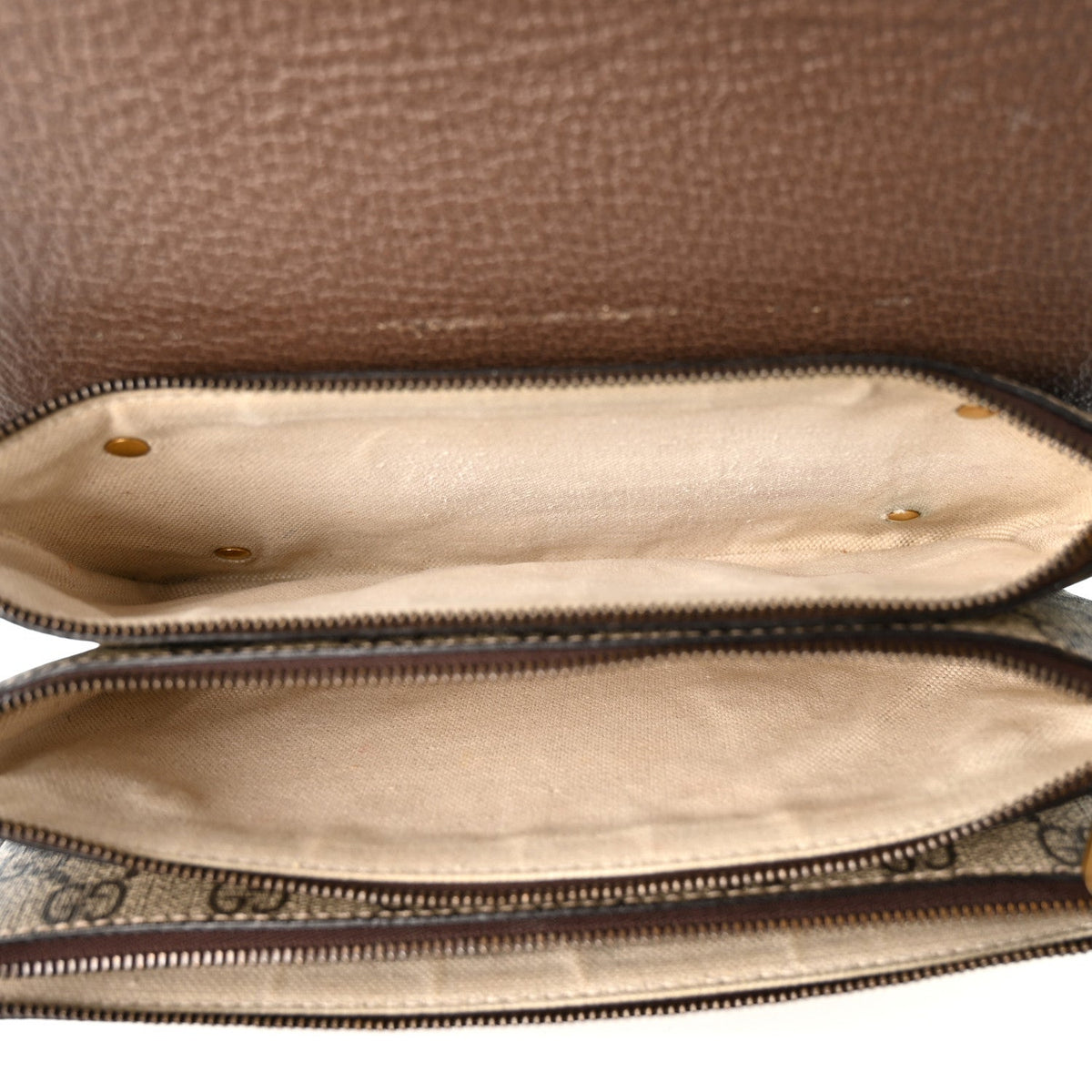 GG Supreme Monogram Web Ophidia Flap Messenger Bag  Beige New Acero