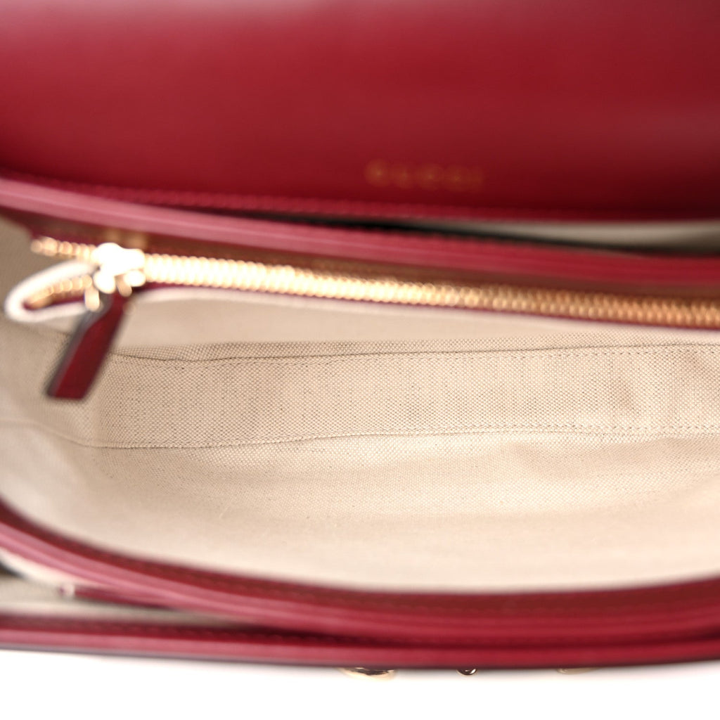 Arabella Calfskin Horsebit 1955 Soft Medium Shoulder Bag Rosso Ancora