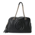 Pebbled Calfskin Medium Soho Bowler Black
