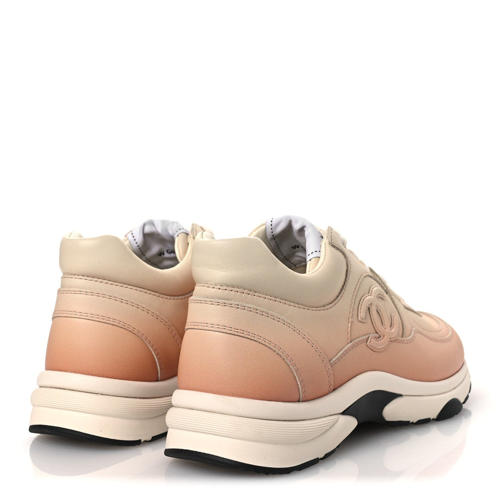 Gradiant Calfskin CC Womens Sneakers 37 Light Orange