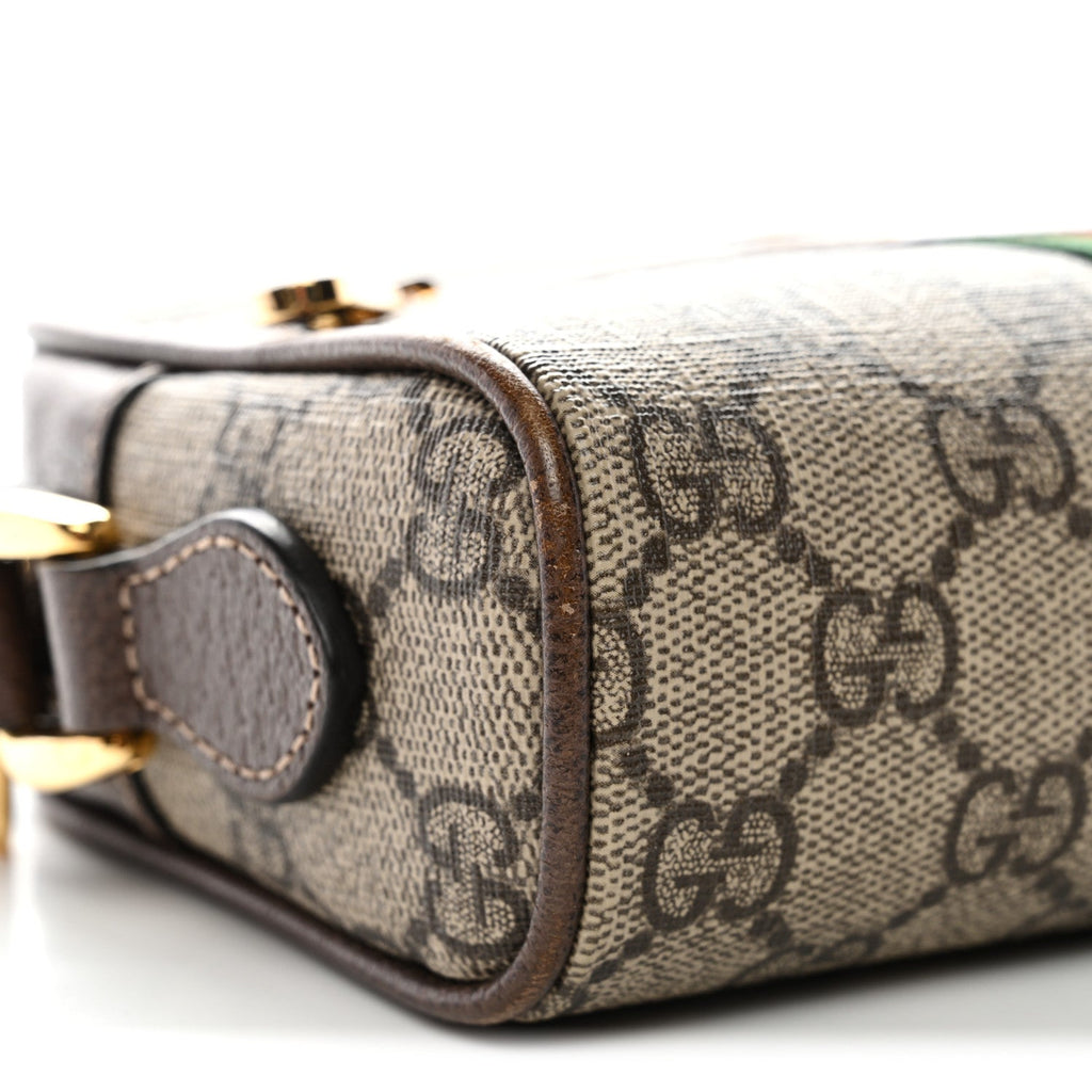 GG Supreme Monogram Web Mini Ophidia Shoulder Bag Brown