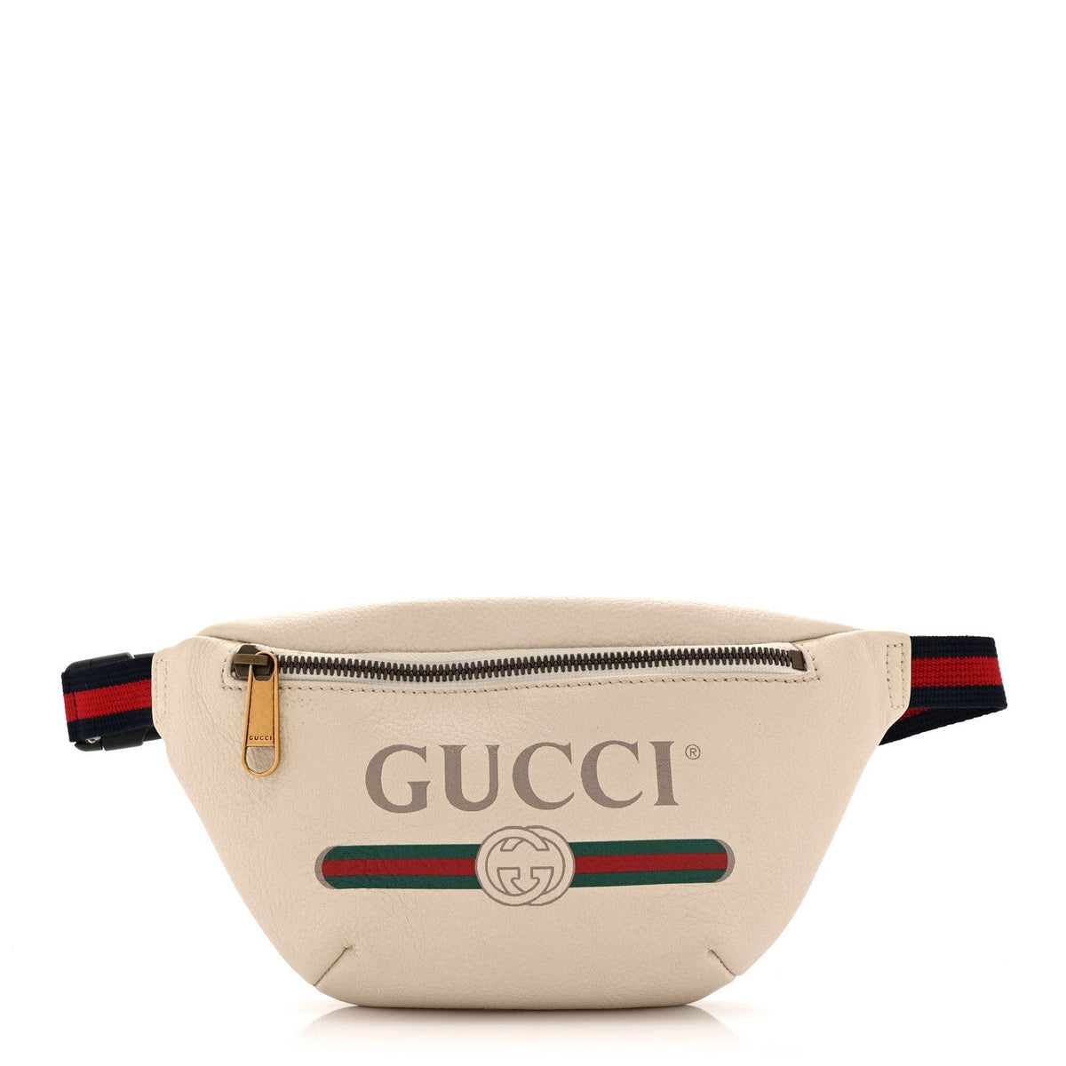 Grained Calfskin Small Logo Belt Bag White