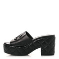 Lambskin Quilted CC Platform Mules 40 Black