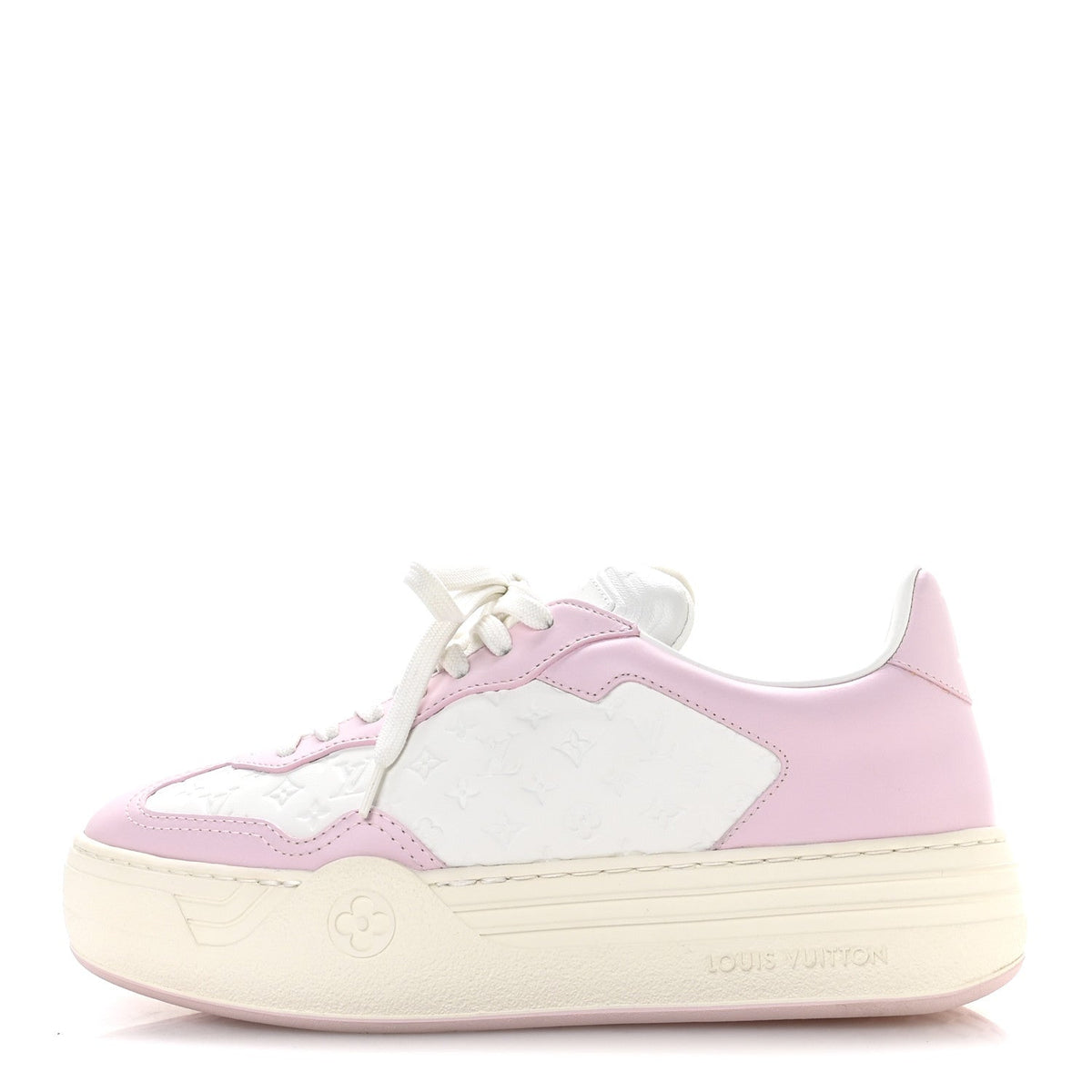 Calfskin Monogram LV Groovy Platform Sneakers 38 Pink