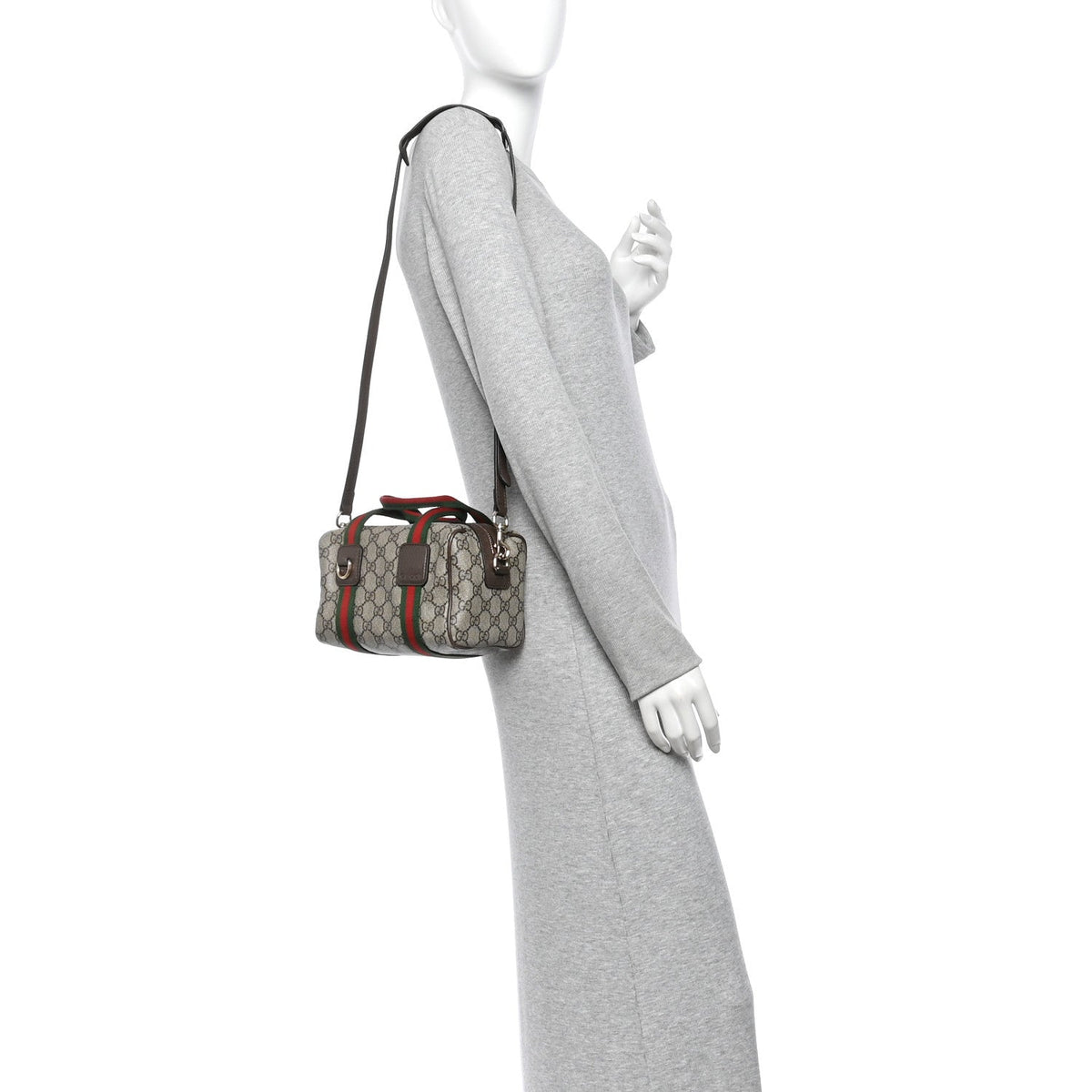 GG Supreme Web Mini GG Top Handle Bag Beige Ebony New Acero