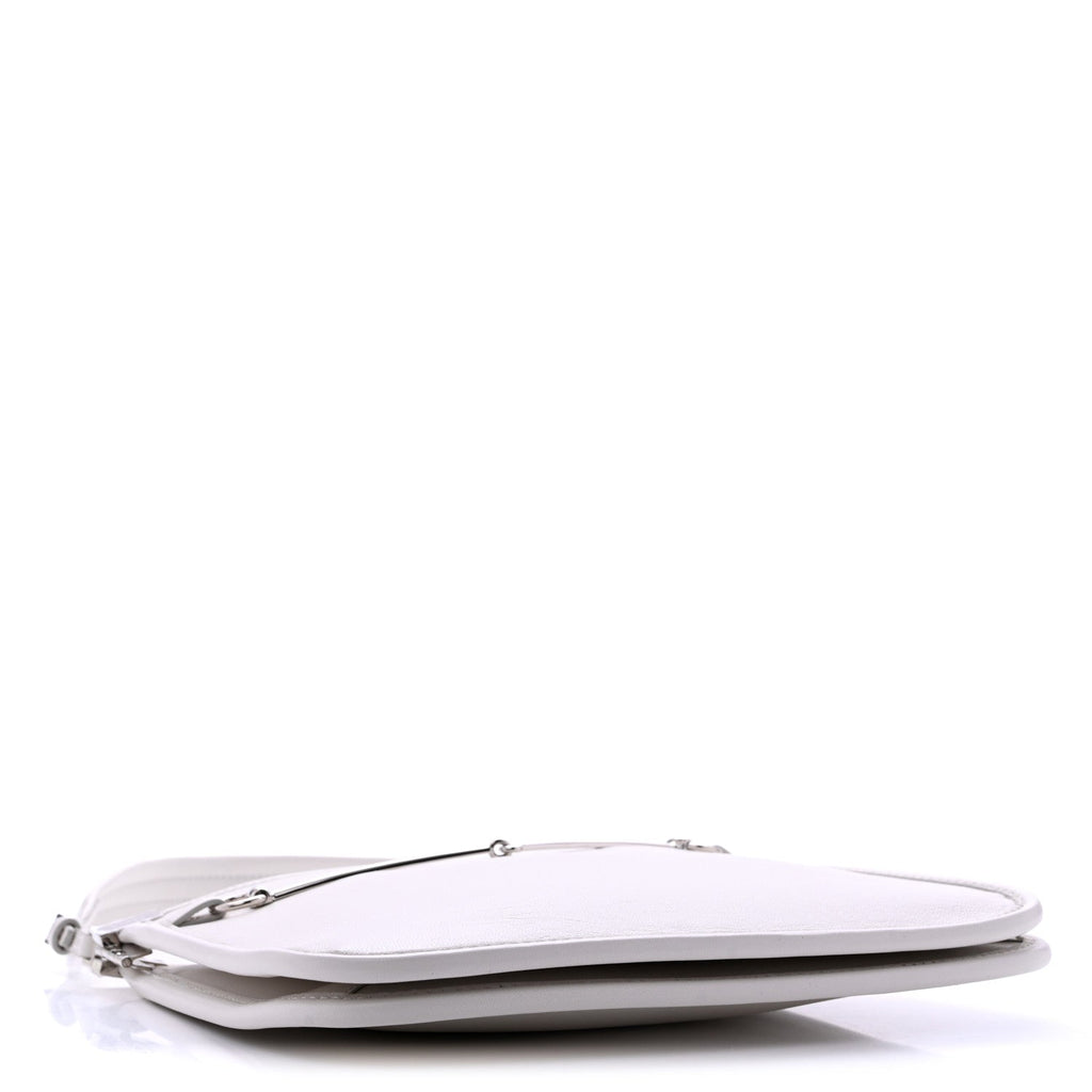 Calfskin Horsebit Slim Shoulder Bag White