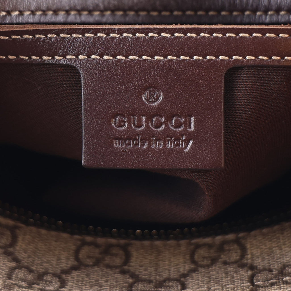 GG Supreme Monogram Small Flat Messenger Bag Dark Brown