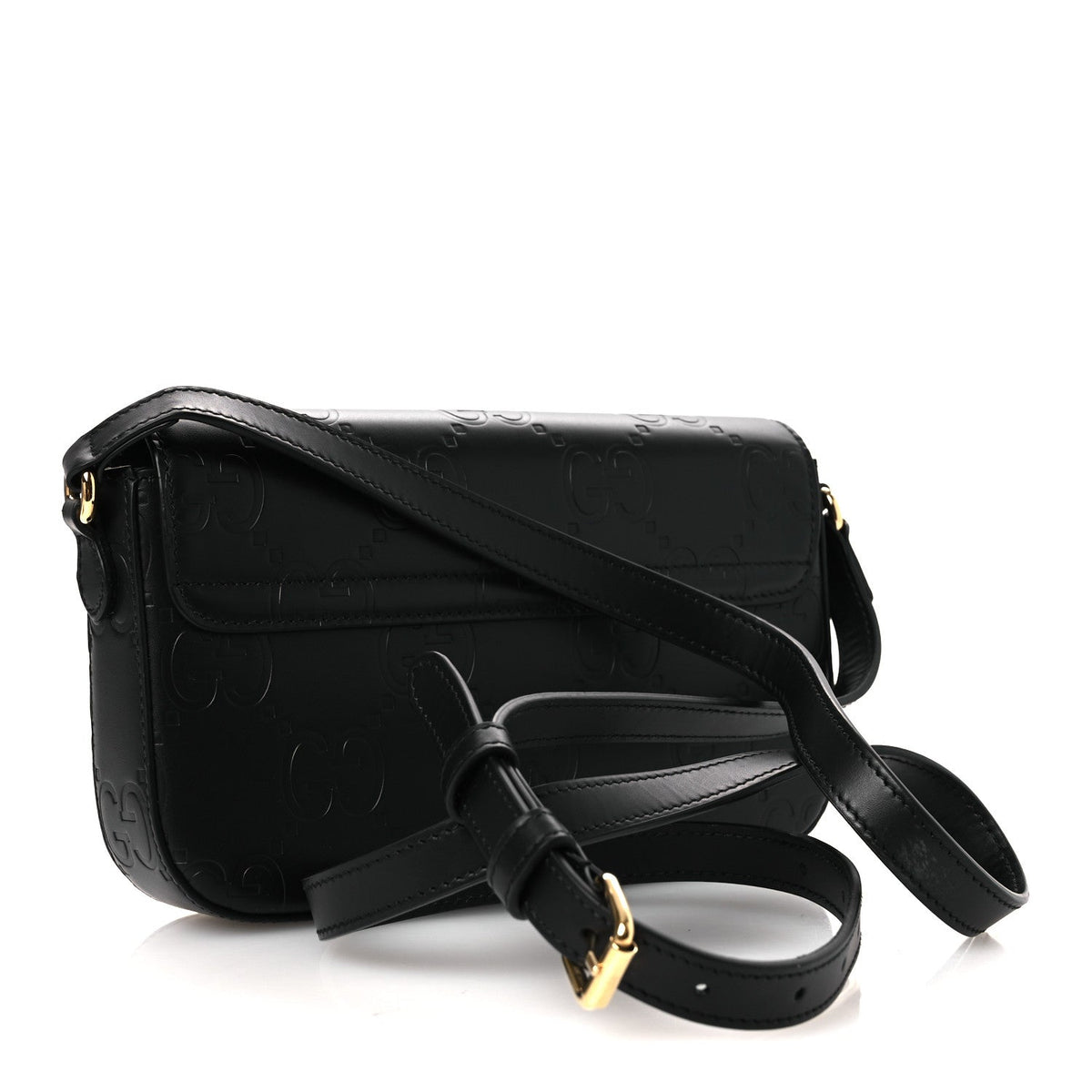 Gilbert Calfskin GG Super Mini Shoulder Bag Black
