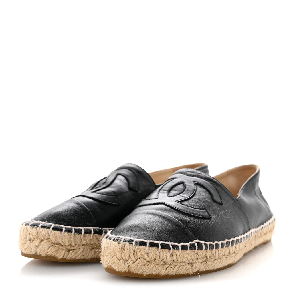 Lambskin CC Espadrilles 38 Black