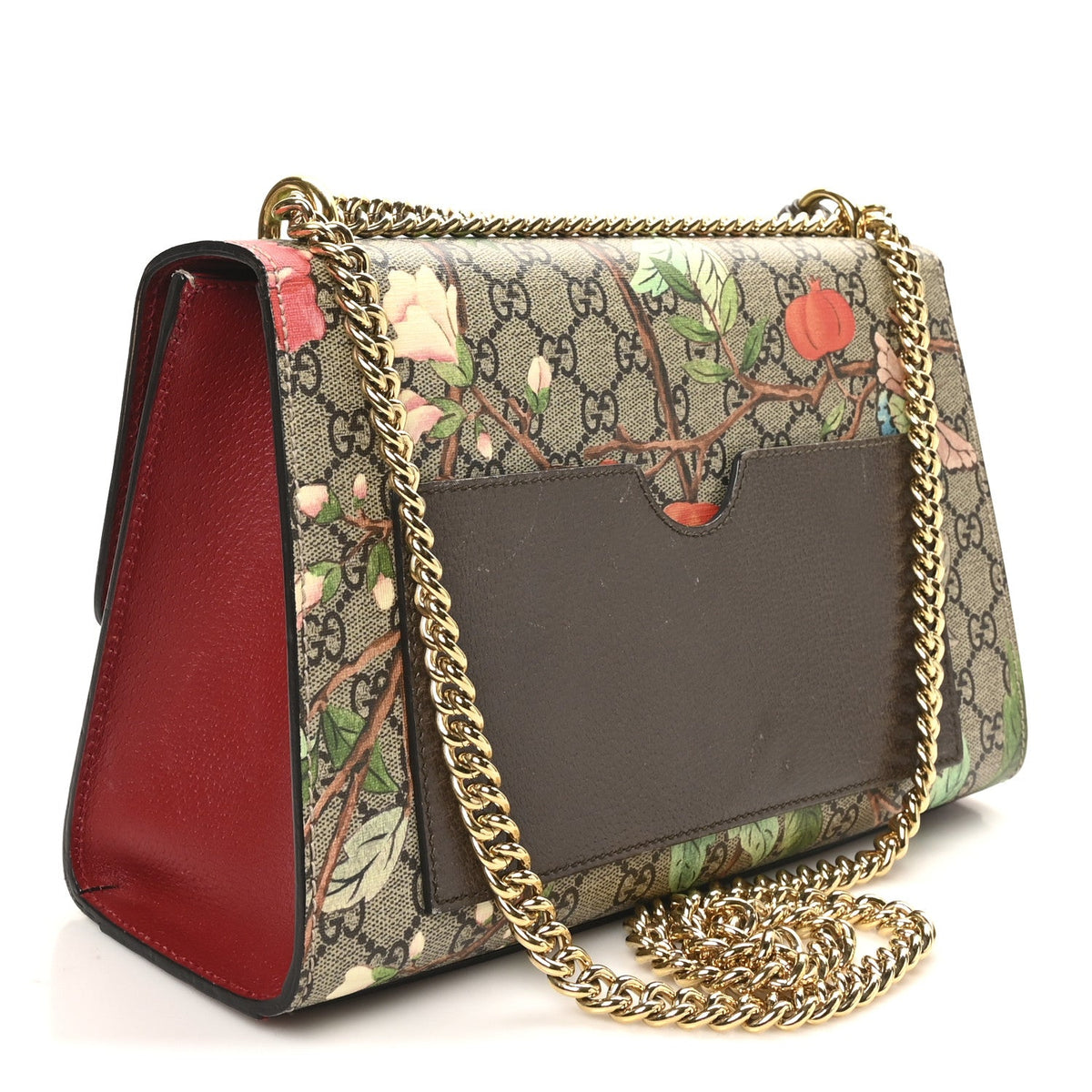 GG Supreme Monogram Tian Medium Padlock Shoulder Bag Beige Multicolor New Acero