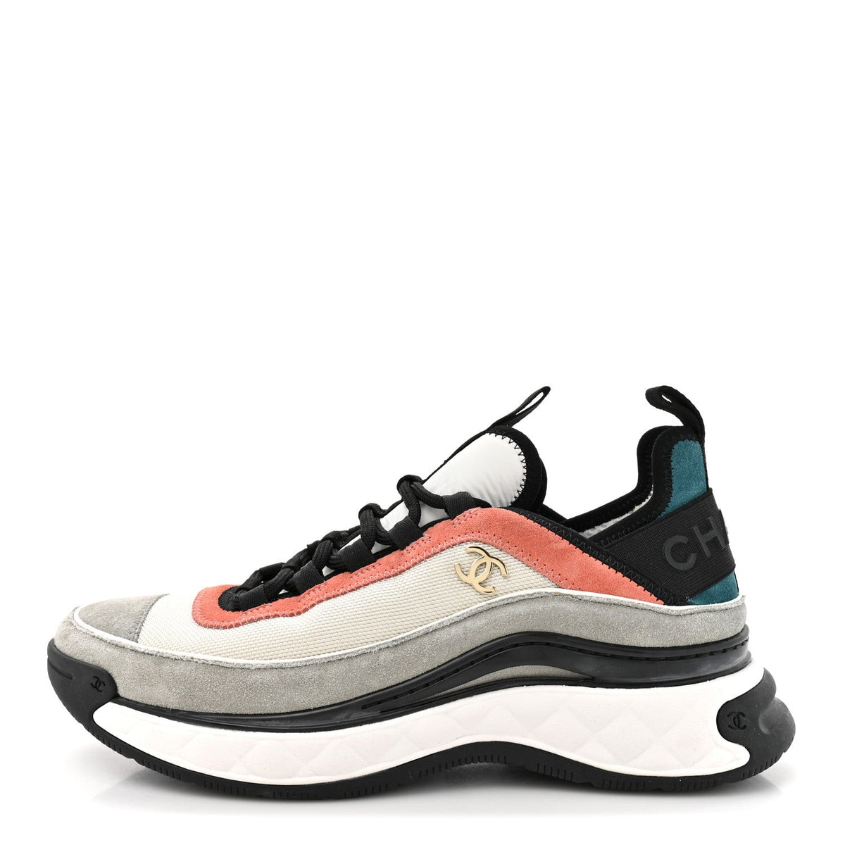 Fabric Suede CC Sneakers 39 White Light Grey Pink