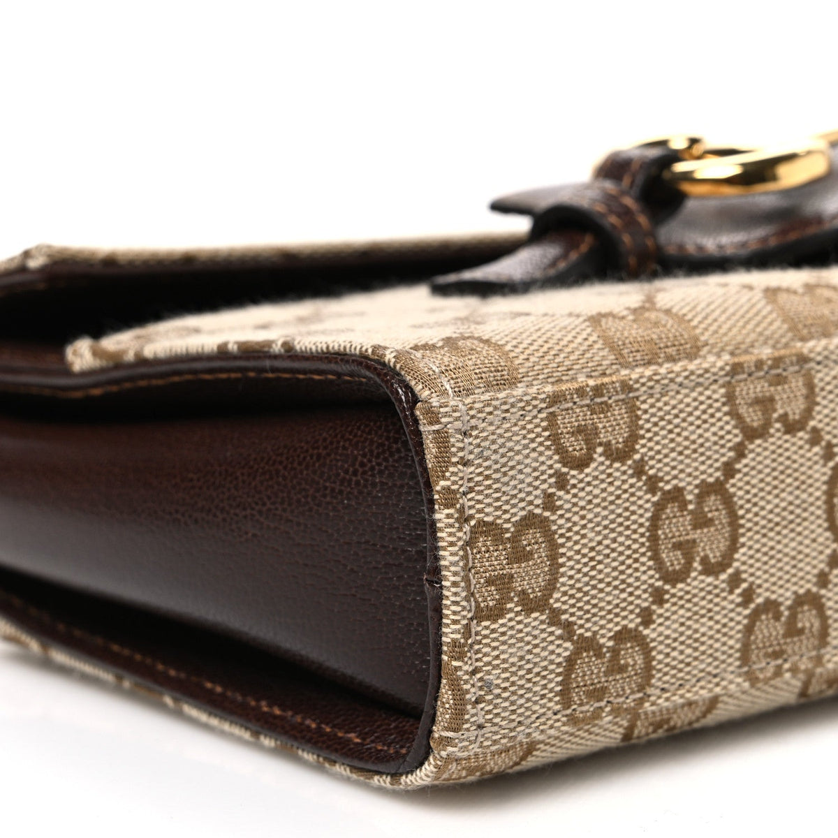 Monogram Medium Ristretto Horsebit Flap Shoulder Bag Sand Brown