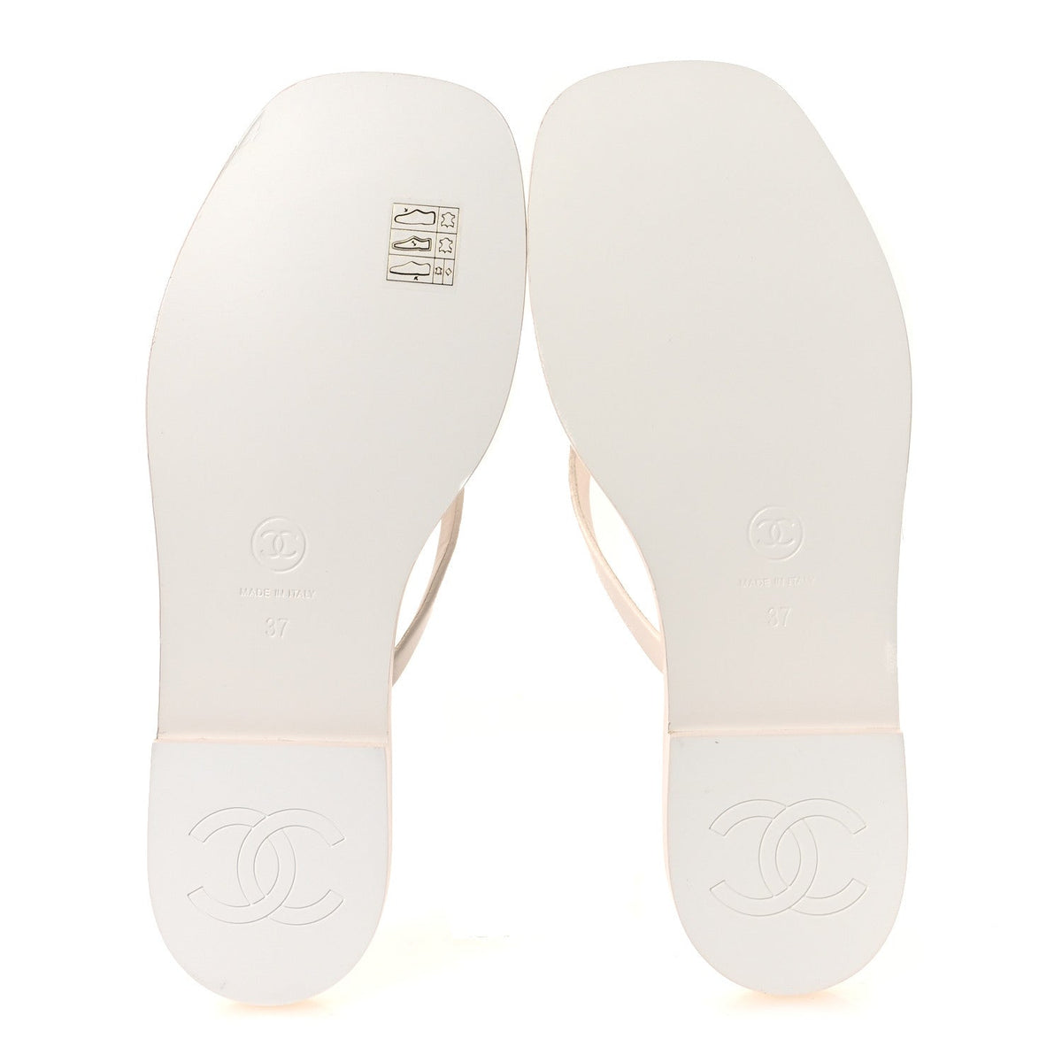 Goatskin CC Times Square Thong Sandals 37 Beige