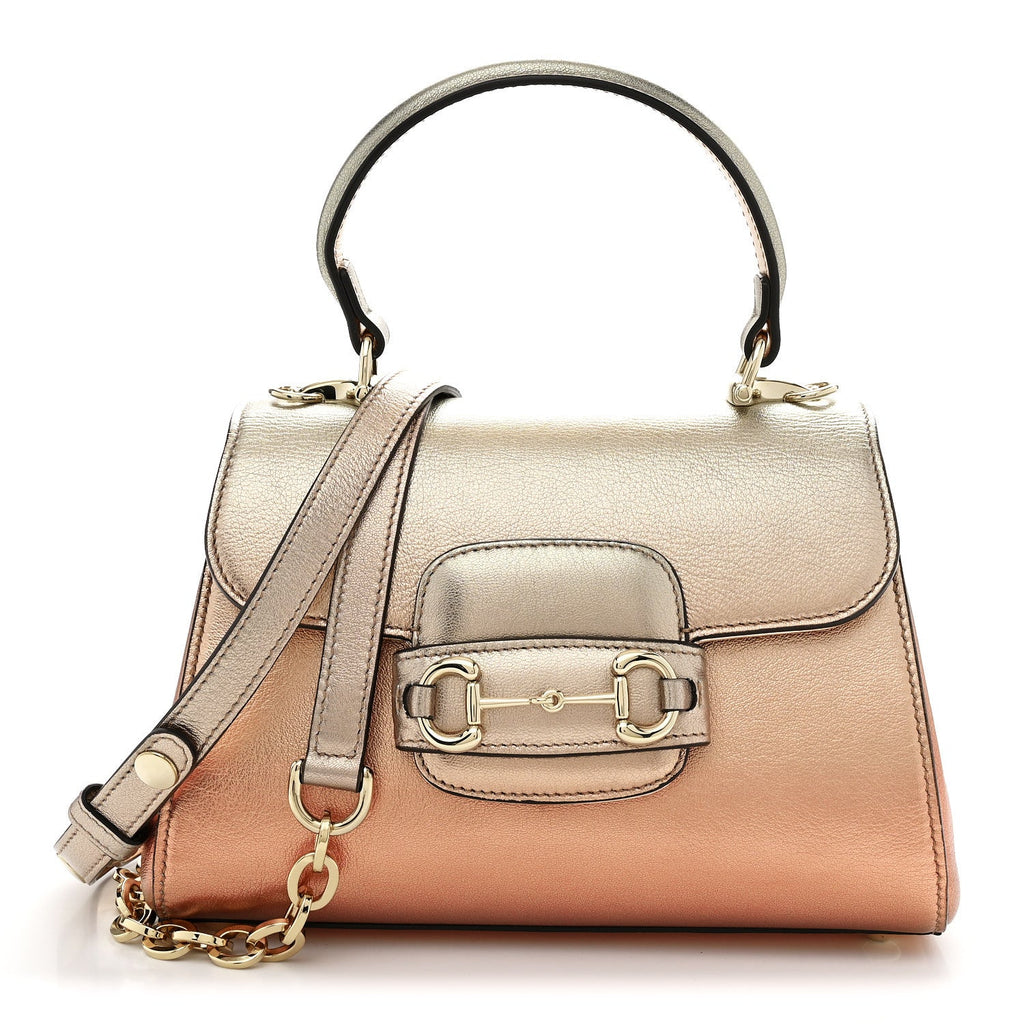 Metallic Mini Horsebit 1955 Top Handle Flap Bag Multicolor