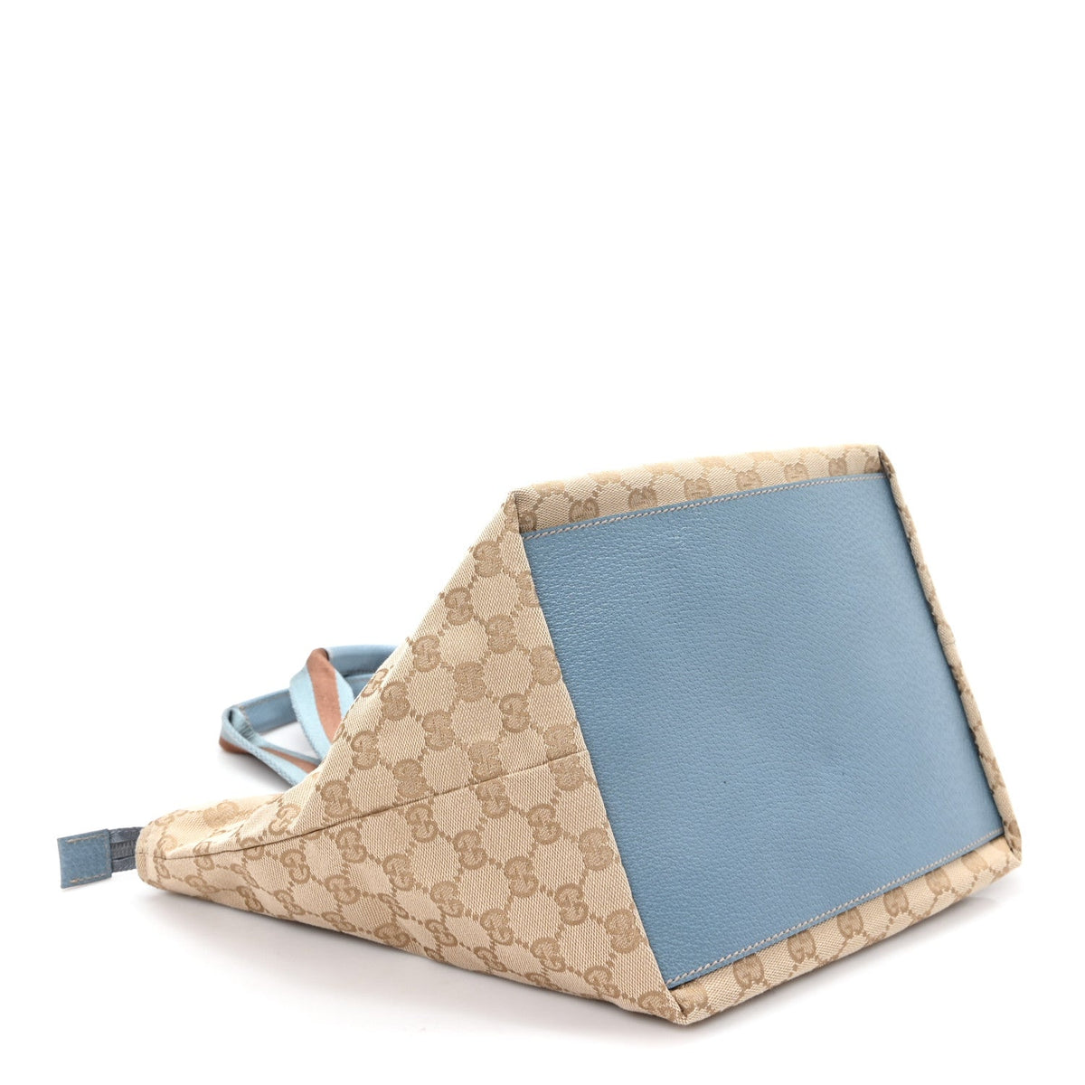 GG Monogram Medium Web Handle Bucket Tote Blue
