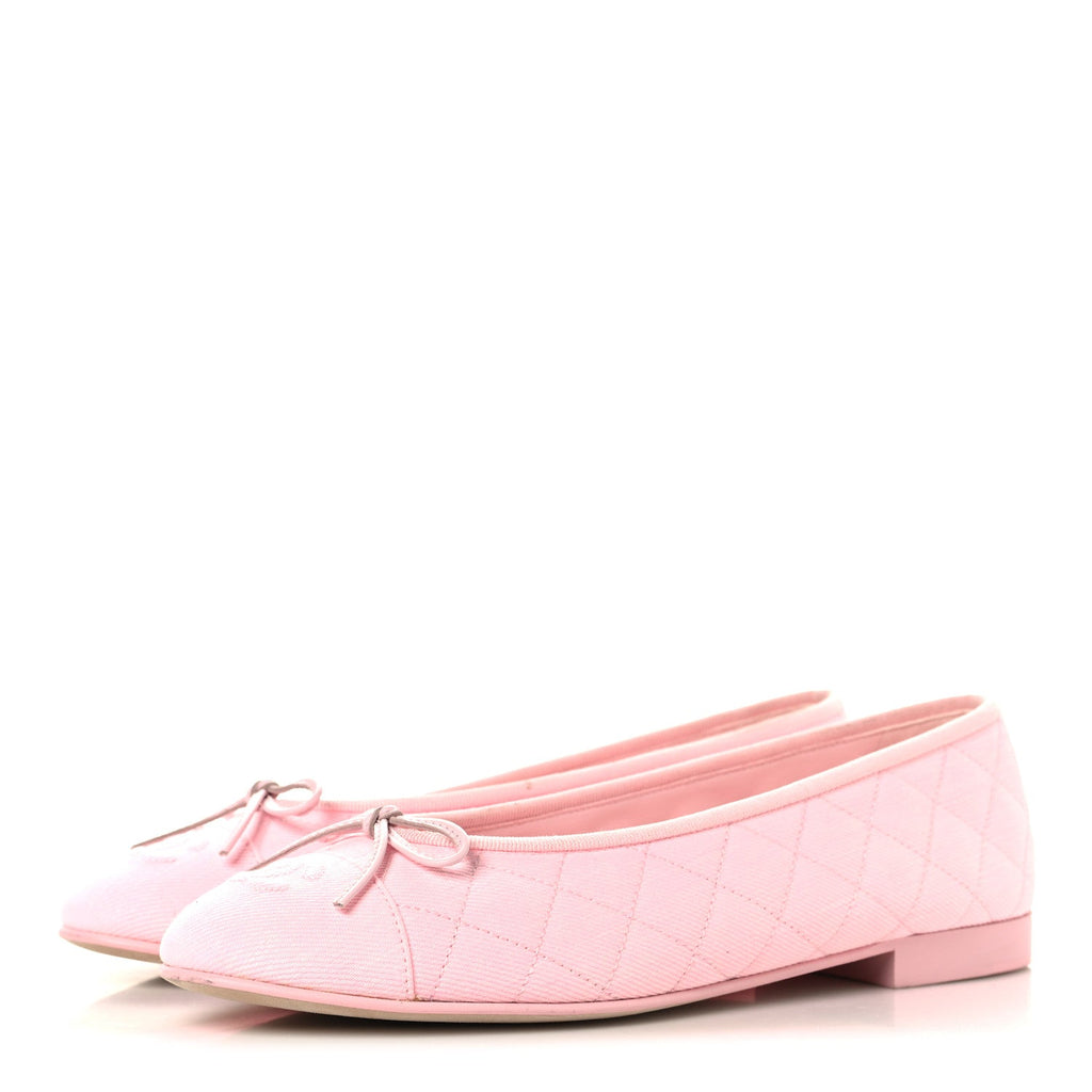 Denim CC Cap Toe Ballerina Flats 39.5 Pink